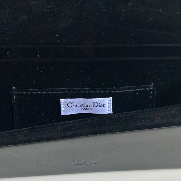 Vintage 80s CHRISTIAN DIOR GLASSES CASE LEATHER VELVET LINED BOX - Picture 4 of 8